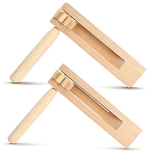 2St Resonanzboden traditionelles Matraca-Spielzeug Partygeschenke für Krachmacher Holz ratsche kinderinstrumente Craft Kastagnetten für Kinder Handschlagzeug aus Holz hölzern Beige WESIEVYA von WESIEVYA