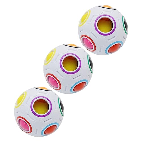 WESIEVYA 3-teiliges Regenbogen- -Puzzle-Würfel-Fußballspielzeug pädagogische Vorteile für Jungen und Mädchen Denksport-Spielzeug von WESIEVYA