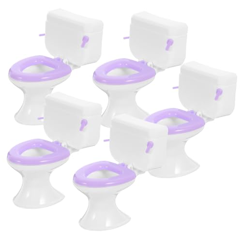 5 Stück Puppen Wc Spielzeug Spielzeug Winzige Toilette Mini Hausmöbel Puppen Badezimmermöbel Puppenhaus Wc Dekoratives Mini Modell Mini Verzierung Badezimmer Möbel Mini WESIEVYA von WESIEVYA