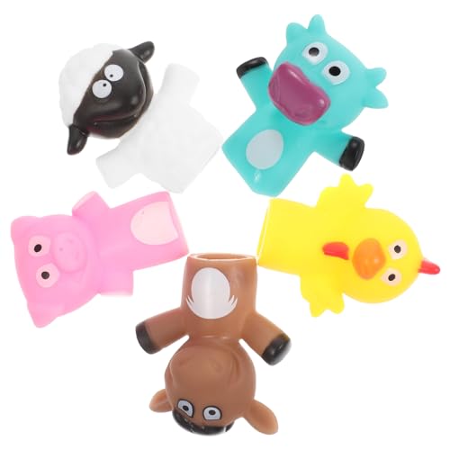 5St Animal Finger Puppen Kinderspielzeug Cartoon-Puppenspielzeug interaktive Puppen interaktives Spielzeug puppentrage Kinder Spielzeug Interaktives Eltern-Kind-Spielzeug Vinyl WESIEVYA von WESIEVYA