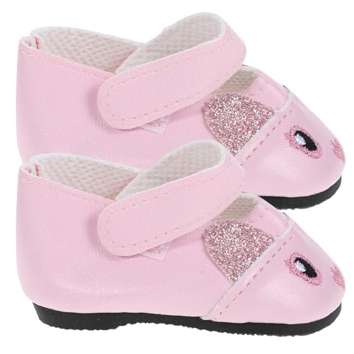 WESIEVYA 1 Paar Puppenschuhe Puppenwagen Mini-Puppen Plüschpuppe Mini-Babys Kleine Puppen Meine Lebenspuppe Prinzessin Puppenhaus Exquisite Minischuhe Dekorative Minischuhe Rosa von WESIEVYA