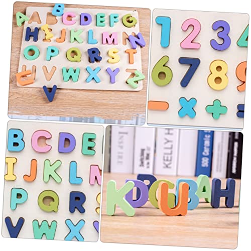 WESIEVYA 1 Satz 4st Puzzle Früh Kindliche Bildung Spielzeug Rätsel Für Kinder Kinderpuzzle Zahlenspielzeug Kinder Blöcke Nummernalphabetblöcke Puzzle Für Kinder Kinderspielzeug Hölzern von WESIEVYA