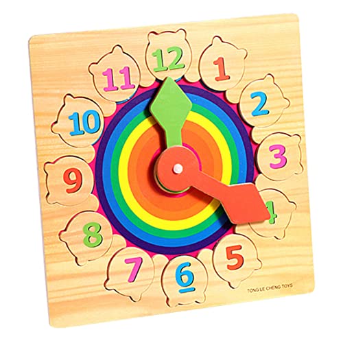 WESIEVYA 1 Satz Baustein Digitaluhr Spielzeug Uhr Für Kinder Zahlenzuordnungsspielzeug Regenbogen Uhr Spielzeug Zeiterkennungsspielzeug Lernuhr Aus Holz Zahlen Blockieren Spielzeug Hölzern von WESIEVYA