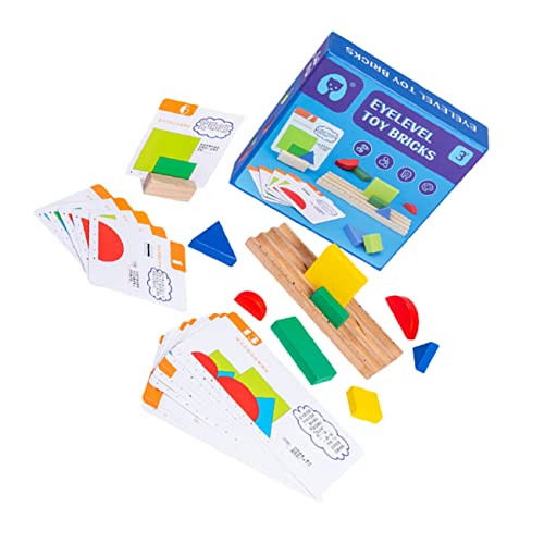 WESIEVYA 1 Satz Blöcke Frühes Mathe-Geometrie-Spielzeug Kinderspielzeug Babybausteine Spielzeug für Kinder Toys Geburtstagsgeschenk interaktives Spielzeug kognitives Spielzeug hölzern von WESIEVYA