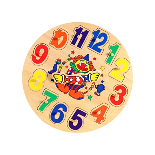 WESIEVYA 1 Satz Clown-Uhr Kreatives Zeiterkennungsspielzeug Kreatives Uhrenspielzeug Kinderspielzeug Zeiterkenntnis-Spielzeug Puzzle-Uhr Spielzeug Für Kinder Im Vorschulalter Holz von WESIEVYA