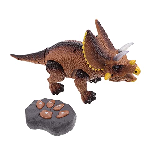 WESIEVYA 1 Satz Fernbedienung Dinosaurier Dinosaurier-Spielzeug Dinosaurier-Modell RC-Spielzeug Dinosaur Toy Ferngesteuerter Dino wandelnder Triceratops leuchtende Dinosaurier Plastik Brown von WESIEVYA