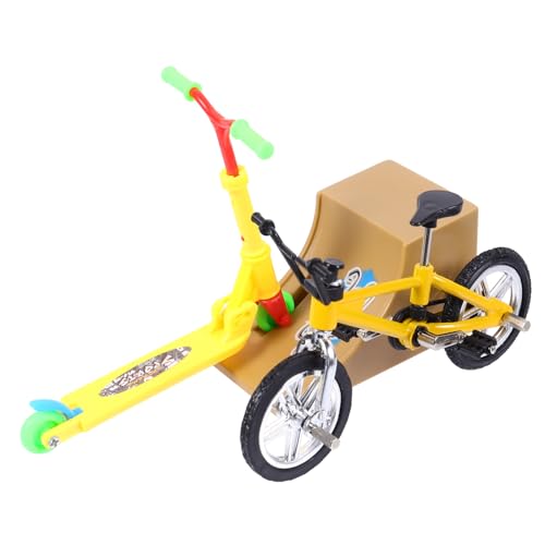 WESIEVYA 1 Satz Fingerrad Roller Für Kinder Fingerspitze Mini-Scooter Mini-griffbrettspielzeug Puzzle-Spielzeug Fingersportspielzeug Finger-Skateboard-rampen Heimtrainer Aluminiumlegierung von WESIEVYA