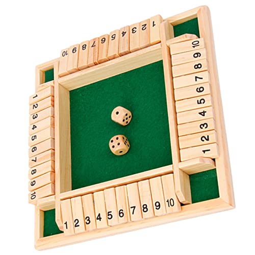 WESIEVYA 1 Satz Flop Getränke Requisiten Würfelspieltisch Spiele Würfel-Brettspiel Two Player Games familienspiel Spielrequisiten aus Holz Holzbrett-Würfelspiel mit Zahlen Flanell Green von WESIEVYA