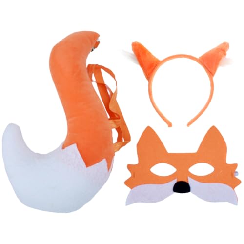 WESIEVYA 1 Satz Fuchs-anziehset Fuchs Maskerade Maske Buchwoche Kostümjungen Fuchs Cosplay Kleid Wolf Kostüm Fuchs-cosplay-kostüm Halloween Wolfsschwanz Katzenkostüm Für Orange Vlies von WESIEVYA