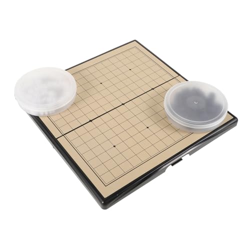 WESIEVYA 1 Satz Gehen Sie Zum Backgammon-Set Chinesische Spiele Brettspiele Schachbrett-Set Chinesen Gehen Desktop-Spiele Chinesisches Schach Magnetisch Gehen Tragbares Schach MDF von WESIEVYA