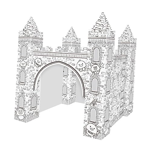 WESIEVYA 1 Satz Graffiti-Spielzeug 3D-papppuzzle Kinder Färben Spielhaus Leere Burg Aus Karton 3D-Schloss-färbung Unfertige 3D-Burg 3D Prinzessinnenschloss 3D-Graffiti 3D-rätsel Papier Weiß von WESIEVYA