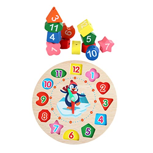 WESIEVYA 1 Satz Hölzerne Uhr Digitale Uhren -Puzzle Zahlenlernspielzeug Lernspielzeug Für Kinder Spielzeuguhr Aus Holz Spielzeug Mit Uhrblöcken Aus Holz Uhr Spielzeug Colorful von WESIEVYA