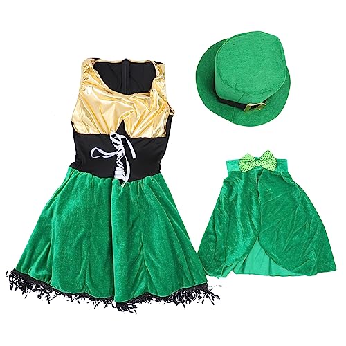 WESIEVYA 1 Satz Irisches Kleid St Patrick'S Day Kostüm St Patrick'S Day Kleid St Patrick'S Day Cosplay Kleid Partykostüme St Patrick'S Day Performance Wear Performance Kostüm von WESIEVYA