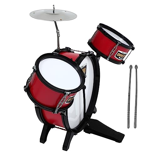 WESIEVYA 1 Satz Jazztrommel Für Kinder Trommelspielzeug Kinder Spielset Musikspielzeug Für Kinder Schlaginstrumente Für Kinder Percussion-Spielzeug-spielsets Lernspielzeug Rot Plastik von WESIEVYA