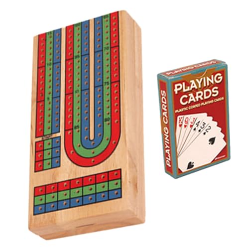 WESIEVYA 1 Satz Krippe Mit Zubehör Schachbrett Cribbage-Brett Mit Spielkarte Krippenbrett Aus Holz Krippenbrett Für Party Tischspielbrett Aus Holz Lustiges Cribbage-Board Hölzern von WESIEVYA