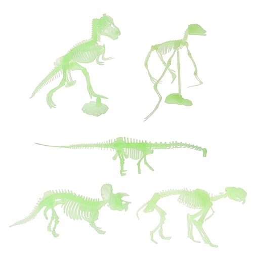 WESIEVYA 1 Satz Leuchtendes Dinosaurier-Modell Gefälschtes Skelett Kinder Dinosaurier Spielzeug 3D-Tier-Puzzle-Modell Fossiles Spielzeug Kleine Dinosaurierfiguren 3D-Puzzle Weiß Plastik von WESIEVYA