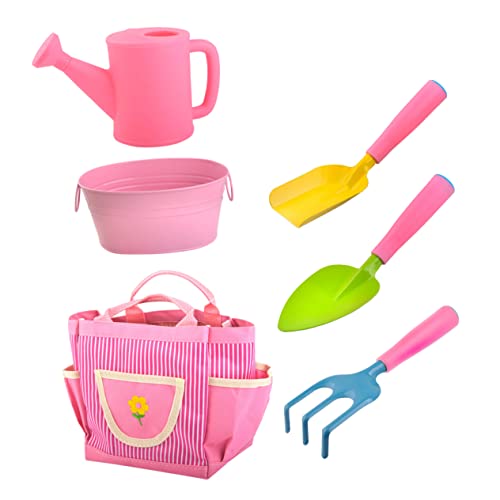 WESIEVYA 6 Teiliges Mini Gartenwerkzeug Set Für Schaufel Rechen Und Gartenspielzeug Pink Ideales Gartenset Für Kleine Gärtner Und Outdoor Aktivitäten von WESIEVYA