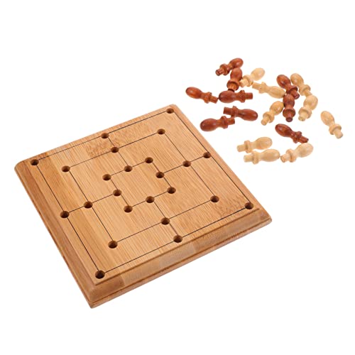 WESIEVYA 1 Satz Mini Schach Schachstrategie Für Anfänger Klassisches Brettspiel Desktop-Spielzeug Dame Brettspiel Interessante Spielsachen Schach Spielzeug Mini-Spielzeug Schachbrett Bambus von WESIEVYA