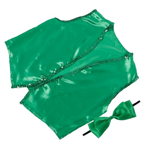 WESIEVYA 1 Satz Partykleidung party outfit festival outfit Kostümset festivaloutfit festliche bekleidung Cosplay st. Patrick's Day Kostüm dekorative Weste Grüne Weste für Frauen Tuch Green von WESIEVYA