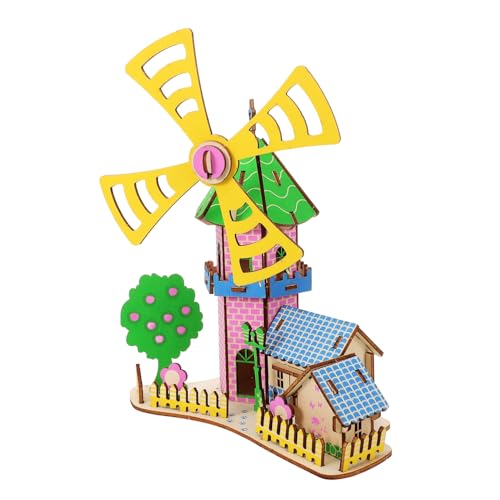 WESIEVYA 1 Satz Puzzle Puppenhaus-Modell Spielzeug Zum Bauen Von Stielen Rätsel Miniatur-hausbausatz 3D-gebäuderätsel DIY-modellbauspielzeug Denksportaufgaben Mini- -bausatz Hölzern von WESIEVYA