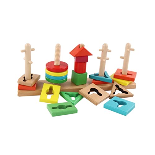 WESIEVYA 1 Satz Reihe von Spalten Kinder spielset Kinder Lernen Spielzeug kiddibuzz advendskalenderfür Kinder Toy Lernspielzeug mit geometrischen Formen Formblöcke aus Holz hölzern Colorful von WESIEVYA