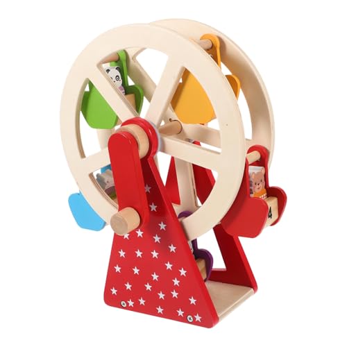 WESIEVYA 1 Satz Riesenrad aus Holz lustiges Kinderspielzeug pädagogisches rotierendes Spielzeug interaktive Spiele holzspielzeug Puzzlematte manuelles Rotationsspielzeug hölzern von WESIEVYA