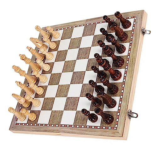 WESIEVYA 1 Satz Schach brettspiele für Kinder familienbrettspiel Boardgames Chess Boards Chess up Board brettspielr Faltbrett International Lernspielzeug Kinderspielzeug Dame Holz von WESIEVYA