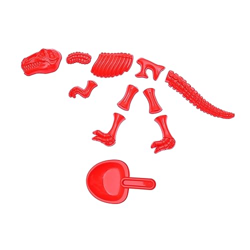 WESIEVYA 1 Satz Schimmel Strandspielzeug Für Kinder Sandformer Kleinkind Sand Sandrechen Für Kinder Strandspielzeug Für Kleinkinder Bausatz Für Sandburgen Dinosaurier-sandformen Rot Plastik von WESIEVYA