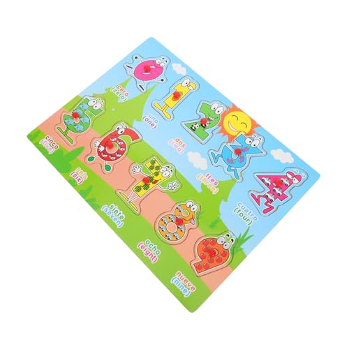 WESIEVYA 1 Satz Spanisches Puzzle Jigköpfe Tiere Spielzeug Kinder Spielzeug Puzzlematte Kleinkind Spielzeug Kinderspielzeug Spielzeuge Puzzlebuch Lernpuzzle Für Kleinkinder Holz von WESIEVYA