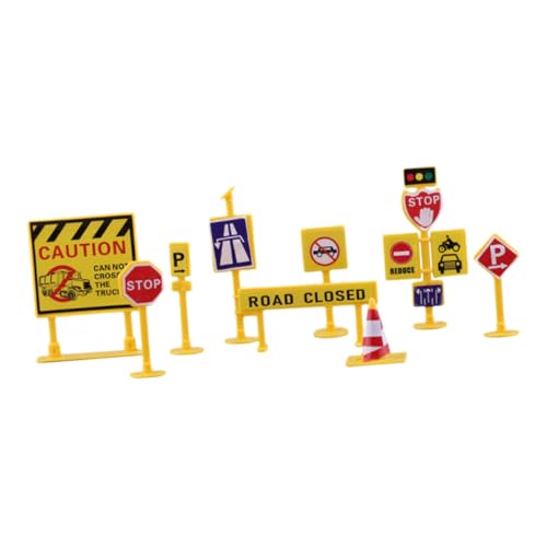 WESIEVYA 1 Satz Verkehrsschmuck Miniatur-straßenkegel-Spielzeug Spielzeug Für Die Frühe Bildung Von Kindern Lernspielzeug Für Kinder Straßenschild Spielzeugmodell Miniaturen Plastik Yellow von WESIEVYA