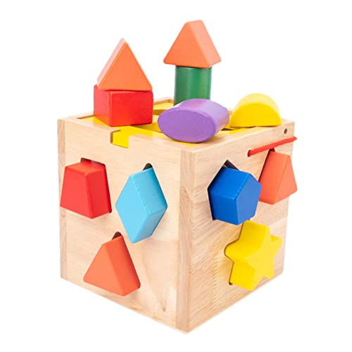 WESIEVYA 1 Satz Zwölf-Loch-Intelligenzbox spaß Kinder kindliche entwicklung Puzzle-Lernspiel geometrische Formblöcke Spielzeug Bausteine ​​Formen Form passende Blöcke hölzern Colorful von WESIEVYA