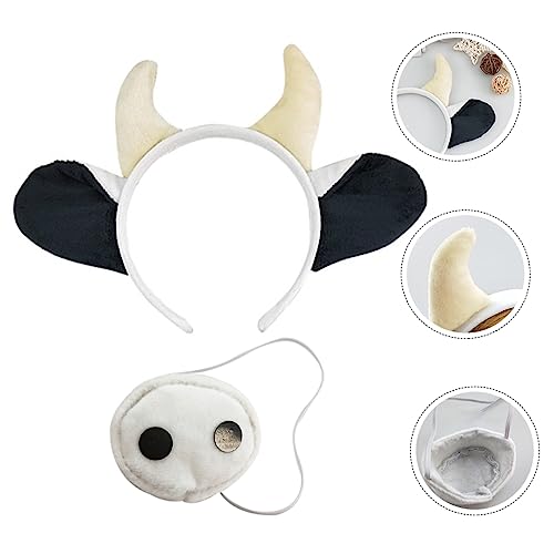 WESIEVYA 1 Satz schwarz-weißes Kuh-Stirnband schöne Kopfbedeckung -Kit Mädchen-Outfit halloween haarschmuck halloween haarreif Tierkopfbedeckung Haarpflegezubehör Kristall superweich von WESIEVYA