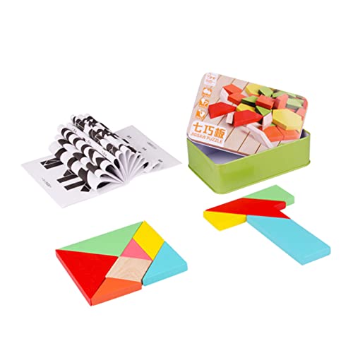 WESIEVYA 1 Schachtel Kinder Spielen Spielzeug Pädagogisches Spielzeug für Kinder Interessantes Tangram-Puzzle-Spielzeug lustiges Tangram-Spielzeug Früherziehungsspielzeug Holz-Tangram von WESIEVYA