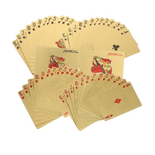 WESIEVYA 1 Schachtel Spielkarten Mit Goldfolie Pokerspiel Spielzeug Für Kartenspiele wasserdichte Spielkarte Wasserfeste Pokerkarten Motto-partyzubehör Luxus-Spielkarten Das Haustier von WESIEVYA