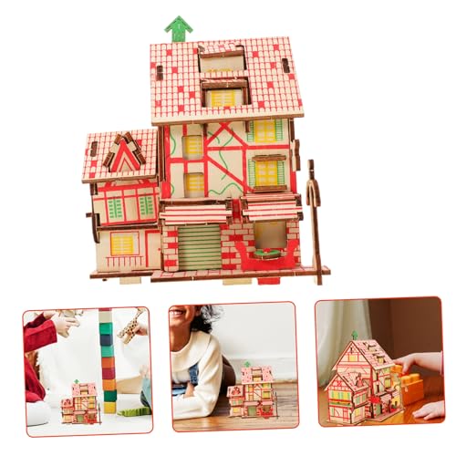 WESIEVYA 1 Set 3D Architekturmodell Lustige Puzzles Zusammenbau Holzpuzzle 3D Holzpuzzles Für Erwachsene Modell Windmühlenhaus Zusammenbau Holzhausmodell Zusammenbau Holzhausmodell 3D von WESIEVYA