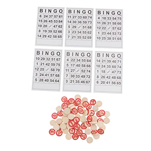 WESIEVYA 1 Set Bingo Spiel Bingo Spielzeug Chip Russisches Folk Bingo Russisches Bingo Spielzeug Party Bingo Spielzeug Lotto Brettspiel Tambola Set Bingo Karten Bingo Schachspiel von WESIEVYA