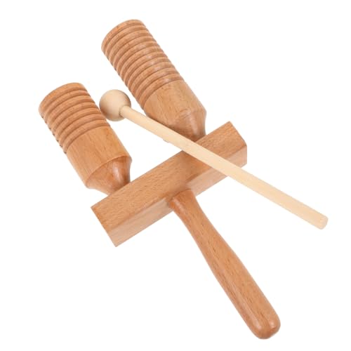 WESIEVYA 1 Set Double Boom Percussion Instrument Spielzeug Kinderspielzeug Kleinkind Musikspielzeug Tamburin Für Kinder Musikinstrumente Kinder Holz Guiro Spielzeug Holz Guiro Spielzeug von WESIEVYA