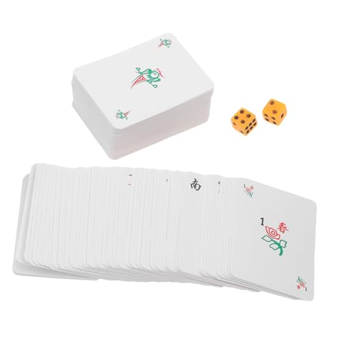 WESIEVYA 1 Set Mahjong Poker Interessantes Mahjong Kartenset Reisespiel Requisite Party Mahjong Kartenset Mahjong Kartenspiel Mahjong Kartenspielzeug Reisetischspiel Mahjong Karte von WESIEVYA