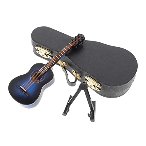 WESIEVYA 1 Set Miniatur Holzgitarrenmodell Dekorative Gitarre Für Zuhause Ideales Für Musikliebhaber Perfekt Für Regale Und Tischdekoration Miniatur Musikinstrument Aus von WESIEVYA