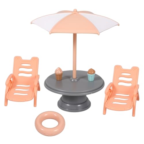 WESIEVYA 1 Set Miniatur Möbelmodell Miniatur Liegestuhl Puppenhaus Lounge Stuhl Miniatur Strandstuhl Miniatur Gartenzubehör Strand Kuchenaufsätze Kinderspielzeug Spielhaus von WESIEVYA