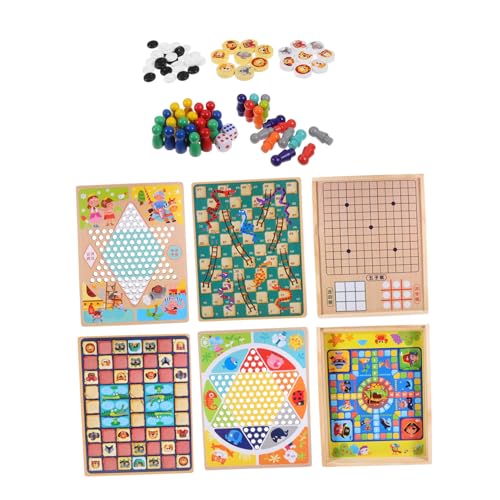 WESIEVYA 1 Set Multifunktionales Schachspielzeug Gänsespiel Ludo Spiel Brettspiele Leitern Damespiel Spielspielzeug Spielbrett Tischhockeyspiel Neun Herren Morris Spiel Tragbares von WESIEVYA