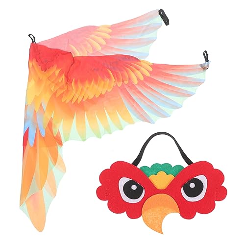 WESIEVYA 1 Set Papageienkostüm Halloween Vogelkostüm Flügel Adlerkostüm Papageienflügel Cosplay Vogelstirnband Vogelmaske Kostüm Papageienkostüm Eulenkostüm Vogelmaske Und von WESIEVYA