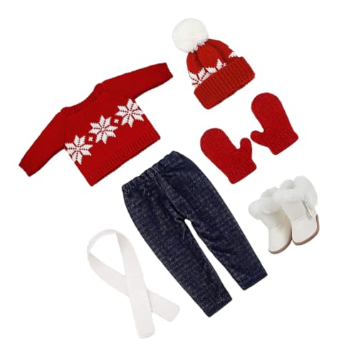 WESIEVYA 1 Set Puppen Weihnachtskostüm Weihnachtskostüm Puppen Weihnachtspuppen Outfits Puppen Weihnachtskleidung Babypuppenzubehör Plüschpuppenkleidung Weihnachtspullover von WESIEVYA