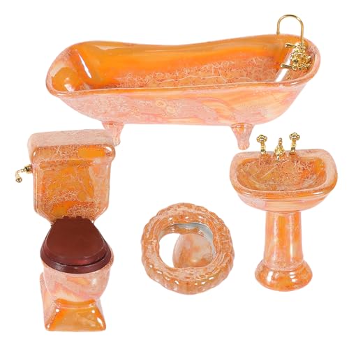 WESIEVYA 1 Set Puppenhaus Badegeschirr Spielzeug Puppenhaus Ornament Badezimmer Szene Requisite Badezimmer Dekoration Miniaturmöbel Für Badezimmer Puppenhaus Möbel Mini von WESIEVYA