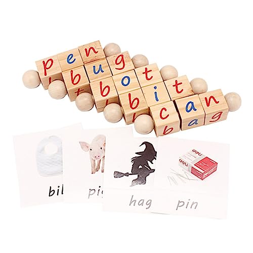 WESIEVYA 1 Set Rechtschreibspielzeug Kleinkindspielzeug Montessori Spielzeug Wörter Bildungsspielzeug Phonetische Karten Spielzeug Für Kinder Kinder Buchstabenblock Englische von WESIEVYA