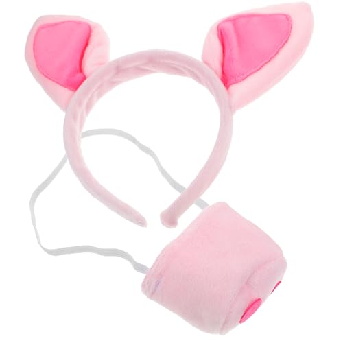 WESIEVYA 1 Set Schweinenase Haarband Schweinezubehör Cosplay Zubehör Tierstirnband Schweinestirnbänder Schweinekostüm Performance Requisiten Deko Tiere Kostüm Tiernase Rollenspielnase von WESIEVYA