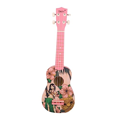 WESIEVYA 1 Stück 21 21 Zoll Ukulele Starter-Ukulele Ukulele für Anfänger Musikspielzeug für Anfänger Kinder Instrument Ukelele for Mädchen-Ukulele Kind Musikinstrument Linde Rosa von WESIEVYA