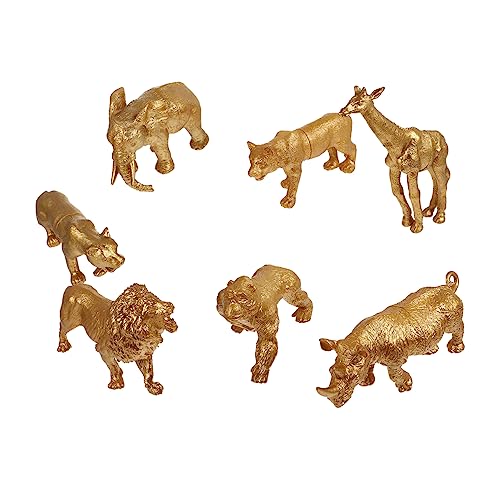 WESIEVYA 1 Tiermodell-Ornamente Tiere Figur Spielzeug Büro-Desktop-Dekoration Stoffhunde für Kinder weihachtsgeschenk weihnachstsgeschenk solide Verzierung künstliches Wildtier PVC Golden von WESIEVYA