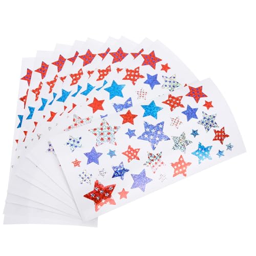 WESIEVYA 10 Blätter Sterne-Aufkleber Kinder Aufkleber lob Aufkleber Bling-Star-Aufkleber belohnungssticker Kinder Party mitgebsel Kinder Aufkleber für Kinder Funkelnde Sternaufkleber Papier von WESIEVYA