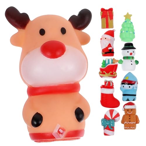 WESIEVYA 10 Stück Weihnachts Fingerpuppen Set Spielzeug Mit Weihnachtsmann Schneemann Und Cartoon Mustern Ideal Für Fingerspiele Weihnachten Kinder Und Kreative Spielstunden von WESIEVYA